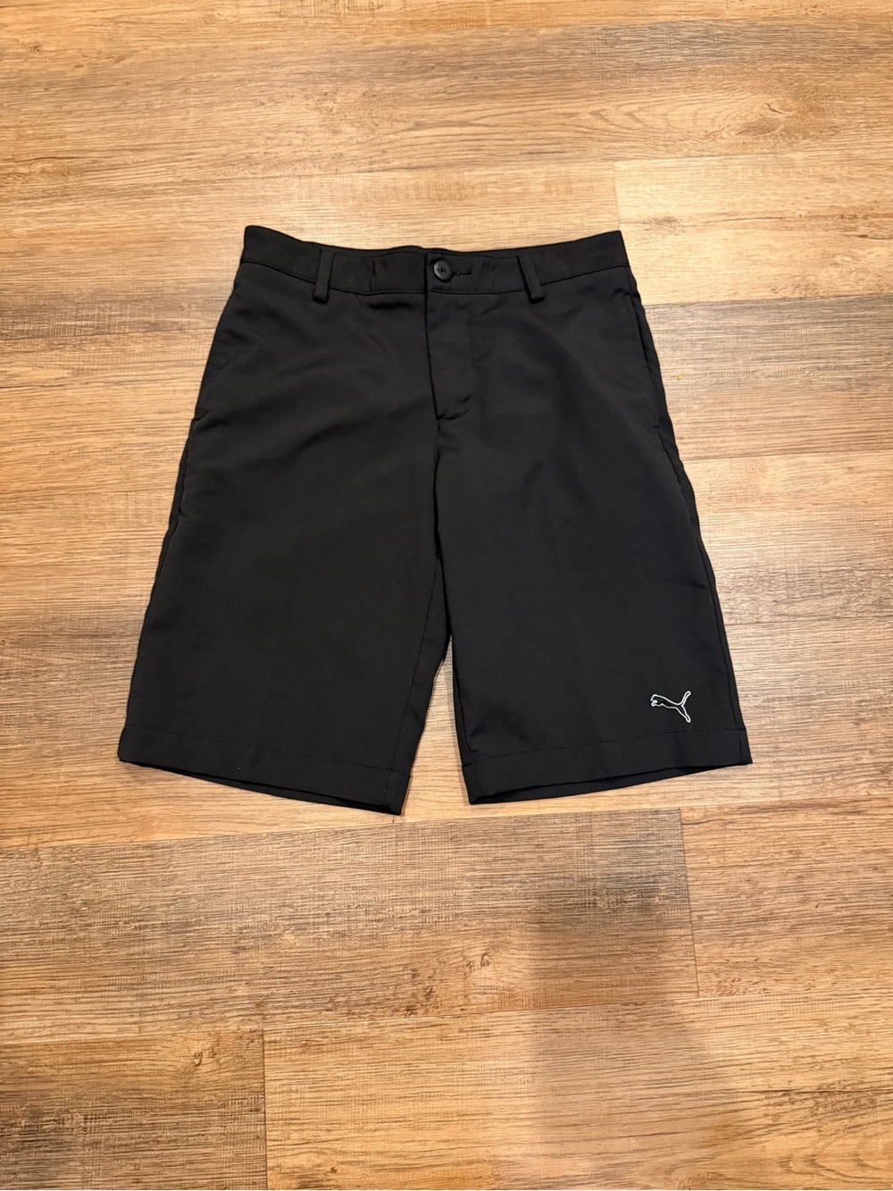 Puma Black Kids' Performance Golf Shorts with Logo M
